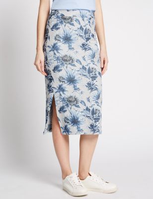 Jacquard Print A-Line Skirt